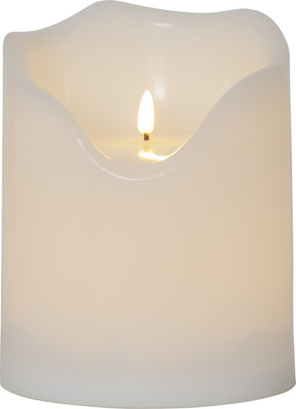 Flamme - LED-blockljus, Ø16 H20 cm - Vit