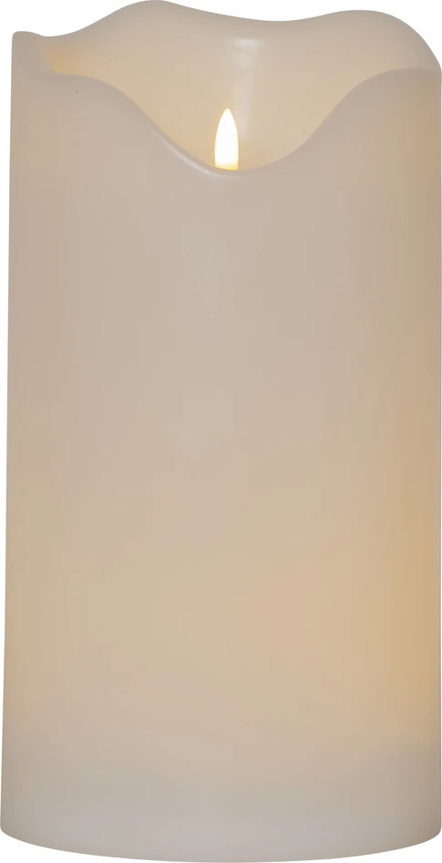 Flamme - LED-blockljus, Ø16 H30 cm - Vit