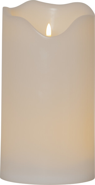 Flamme - LED-blockljus, Ø16 H30 cm - Vit