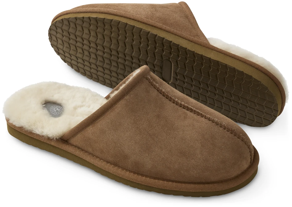 Trysil - Tofflor i fårskinn, Strl. 44-45 - Brun