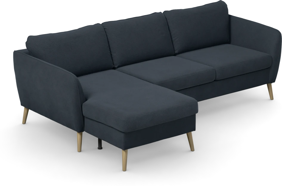 County - 3-sits soffa med flyttbar schäslong - Blå