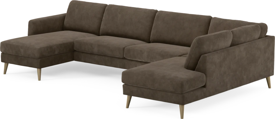 Bridge - 3-sits soffa med schäslong vänster och divan höger - Brun