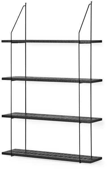 Axel rustik - Vägghylla, B 80 cm - Svart