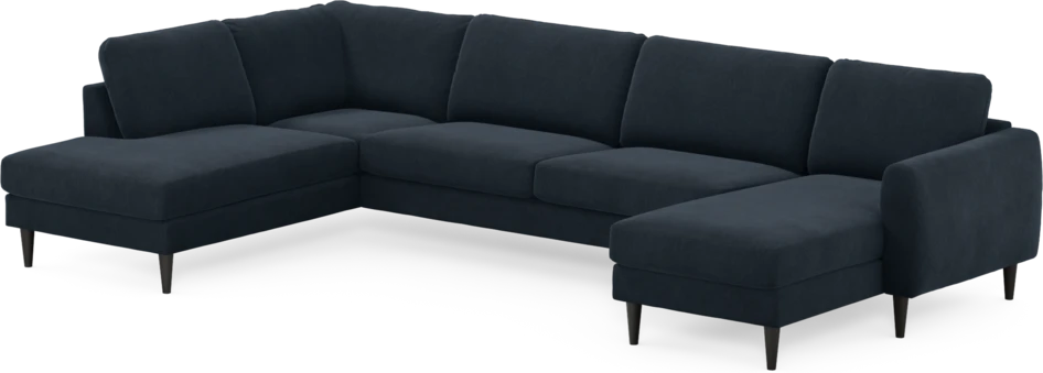 Bridge - 3-sits soffa med divan vänster och schäslong höger - Blå