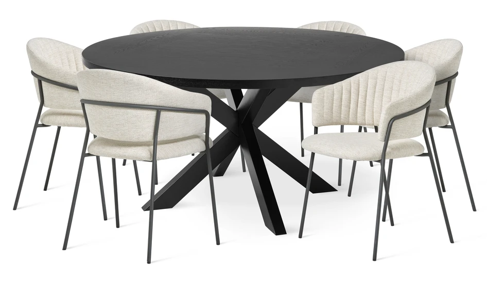 Odessa - Matgrupp med 6 karmstolar Sharon - Beige