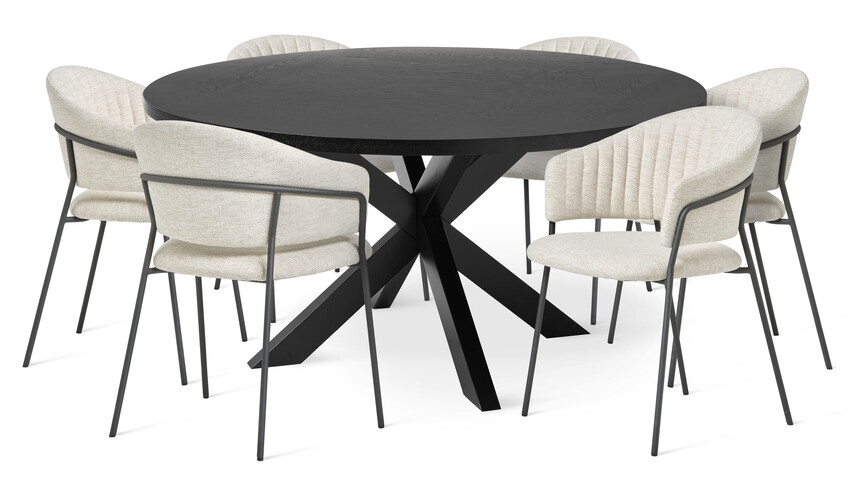 Odessa - Matgrupp med 6 karmstolar Sharon - Beige