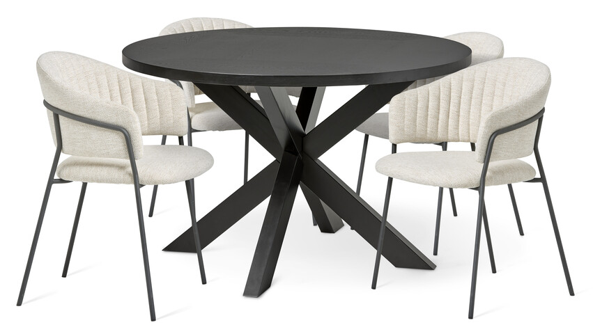 Odessa - Matgrupp med 4 karmstolar Sharon - Beige