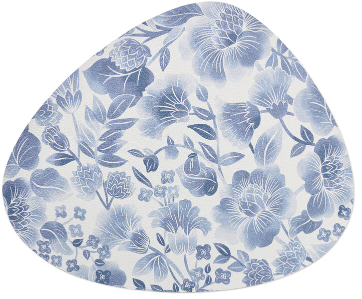 Ariana - Tablett i blommönster,  L 40 cm - Blå