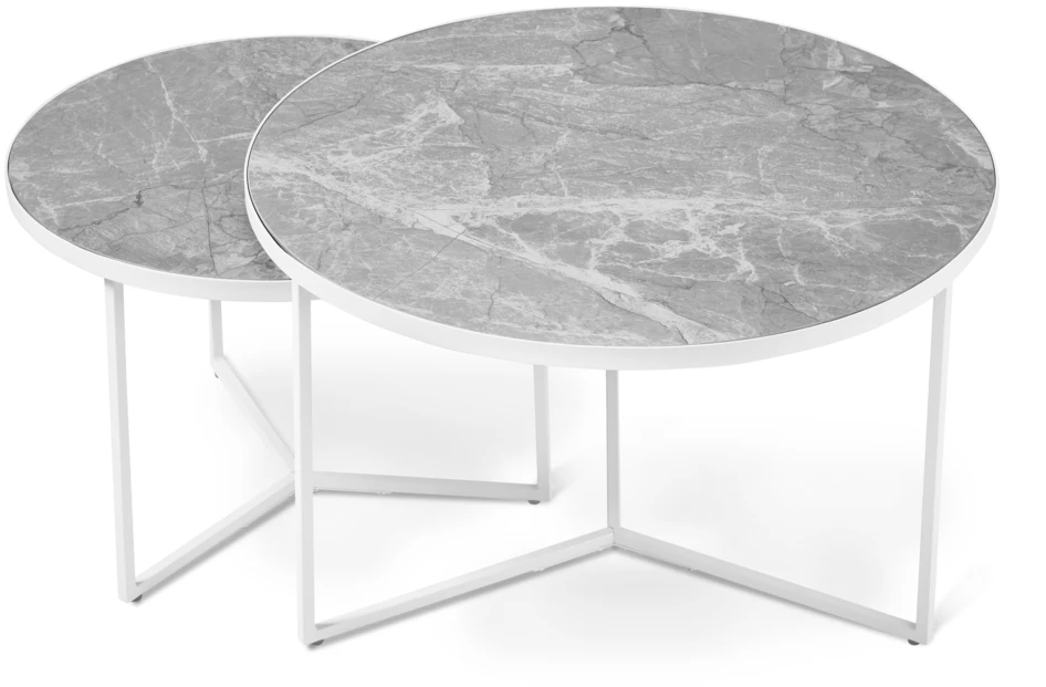 Encore - Utesatsbord, Ø 80/60 cm - Vit