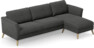 Bridge - 3-sits soffa med schäslong höger - Svart