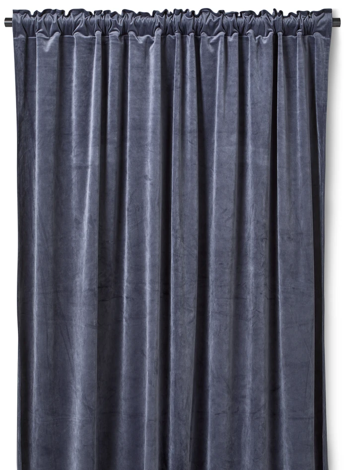 Velvet - Sammetsgardin, 140x250 cm, 2-pack - Blå