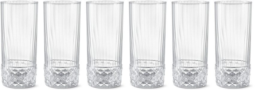 America '20s - Longdrinkglas, H 16 Ø 7,5 cm, 49 cl, 6-pack - Vit