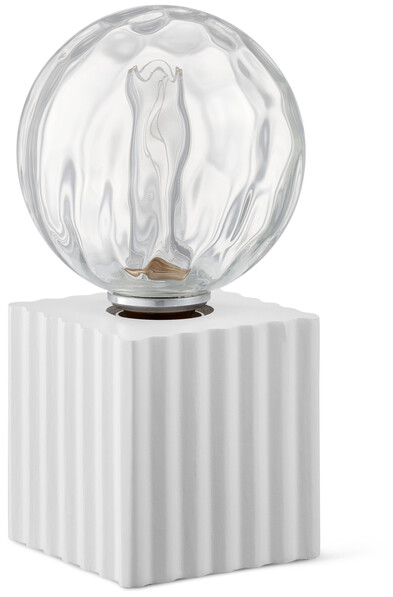 Box - Bordslampfot, B10 H10 cm - Vit