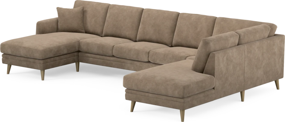 Eden - 3-sits soffa med schäslong vänster och divan höger - Beige