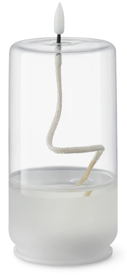 Flamme Float - LED-ljus, H 17,5 Ø 8 cm - Vit