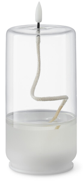 Flamme Float - LED-ljus, H 17,5 Ø 8 cm - Vit