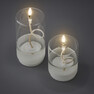 Flamme Float - LED-ljus, H 17,5 Ø 8 cm - Vit