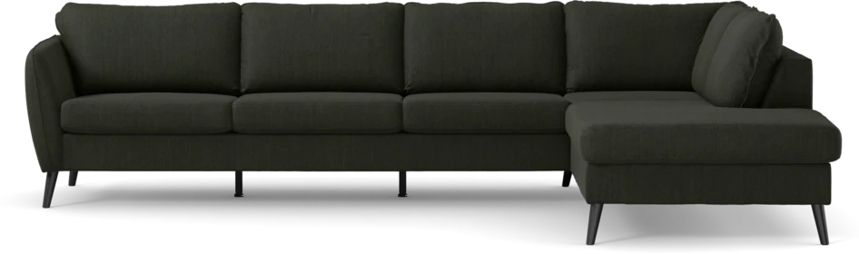 County - 3-sits soffa med divan höger - Grön
