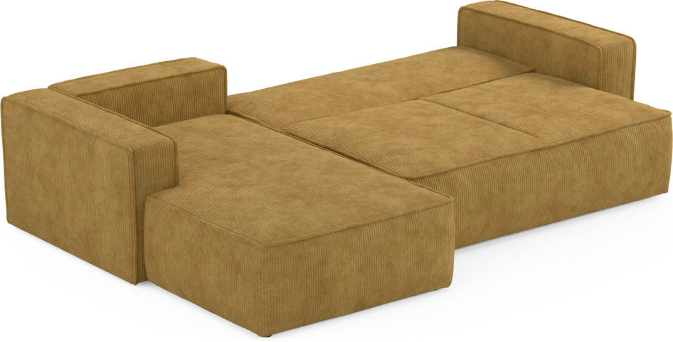 Ide - Bäddsoffa 3-sits med schäslong vänster - Gul