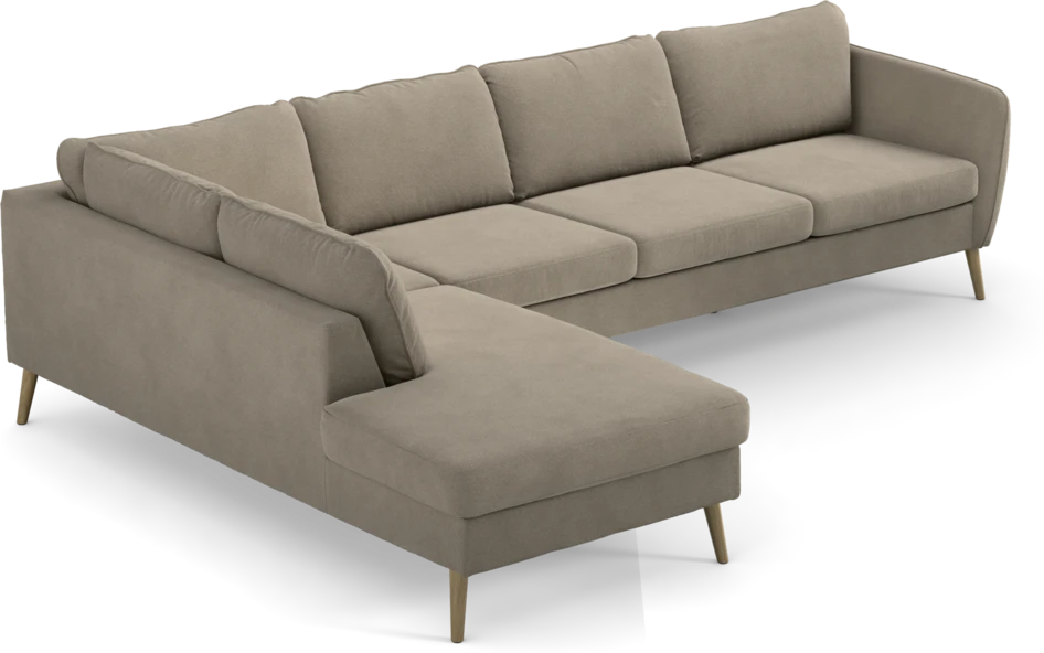 County - 3-sits soffa med divan vänster - Beige