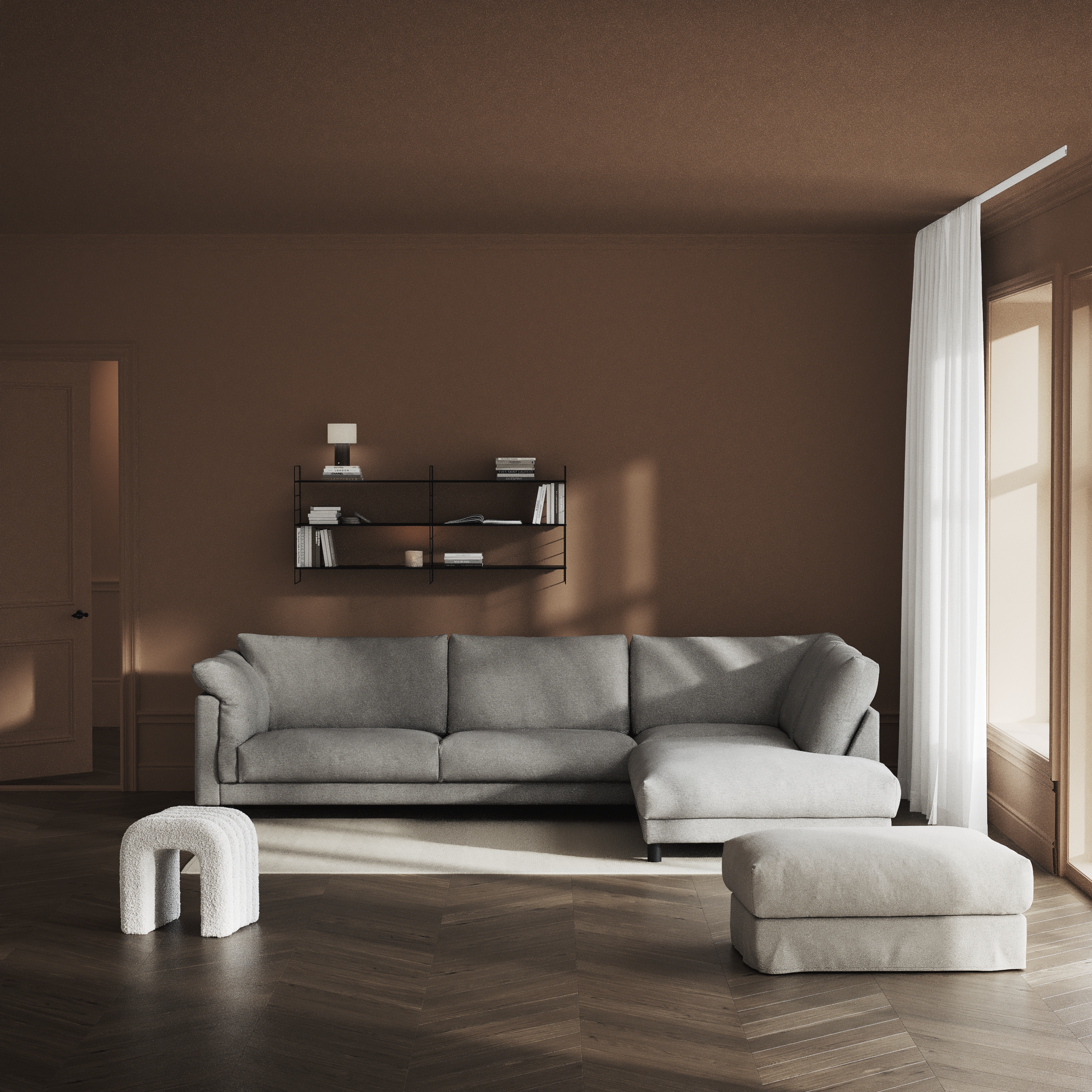 Cherrie - 3-sits soffa med divan höger, fast klädsel - inspiration