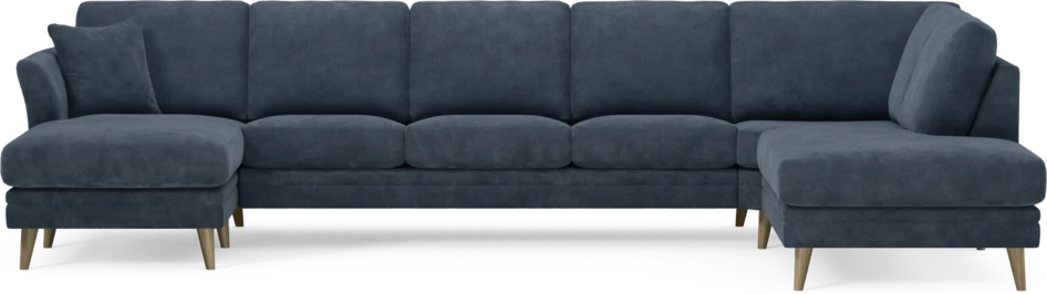 Eden - 3-sits soffa med schäslong vänster och divan höger - Blå