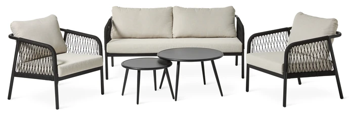 Barcelona, Utegrupp med soffa, 2 fåtöljer och bord