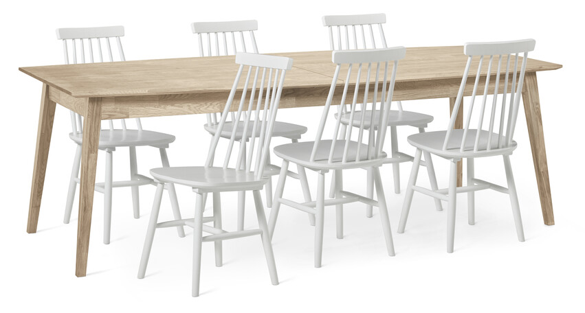 Ekerö - Matgrupp med 6 stolar Einar - Vit