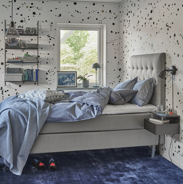 Roma Family - Kontinentalsäng, enkelsäng med bäddmadrass och sänggavel låg pikerad, B 105-140 - inspiration