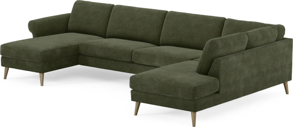 Bridge - 3-sits soffa med schäslong vänster och divan höger - Grön
