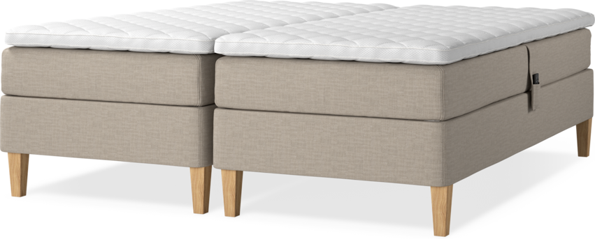 Delux Sense - Ställbar säng, dubbelsäng med bäddmadrass - Beige