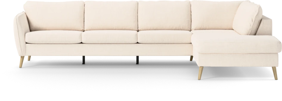 County - 3-sits soffa med divan höger - Vit