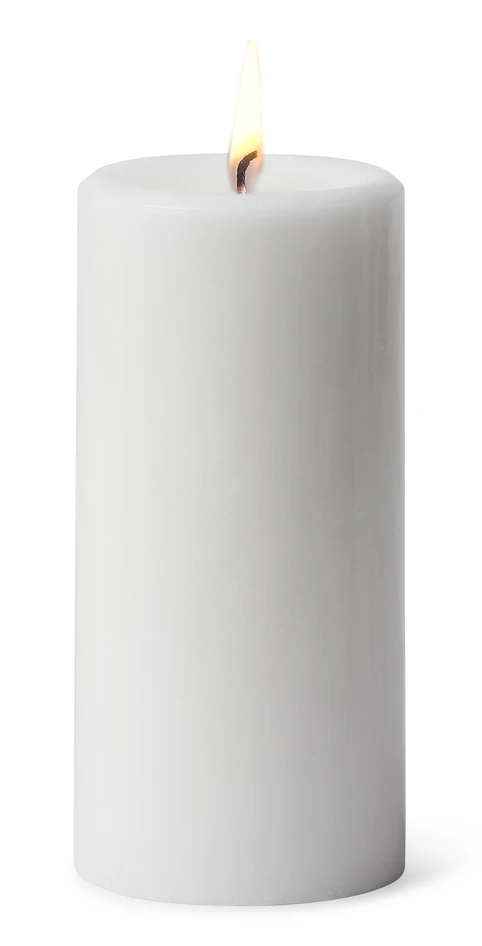 Glimra - Blockljus, H 15 Ø 7 cm, brinntid 60 h - Vit