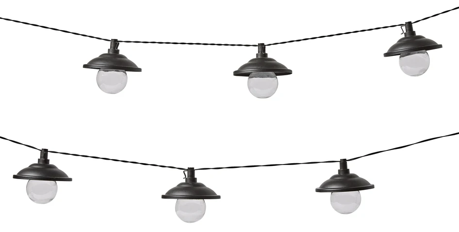 Donia - Uteljusslinga, solcell, L 1,8 m - Svart