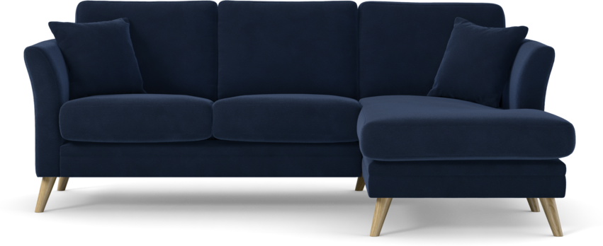 Eden - 2-sits soffa med schäslong - Blå