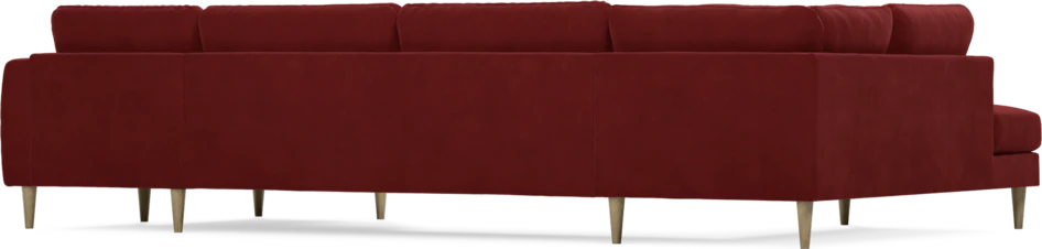 Bridge - 3-sits soffa med divan vänster och schäslong höger - Röd