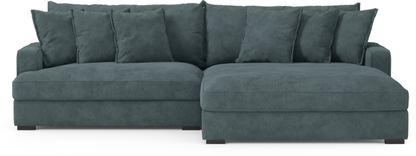 Rossi - 2-sits soffa med schäslong XL höger - Blå