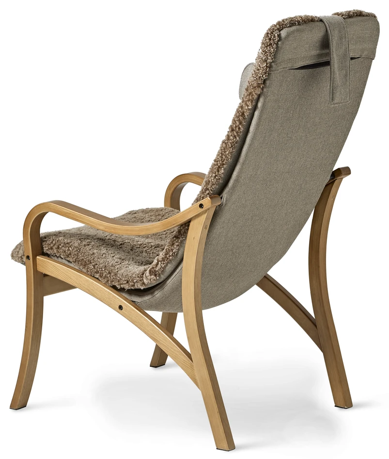 Anne - Fåtölj med fotpall - Brun