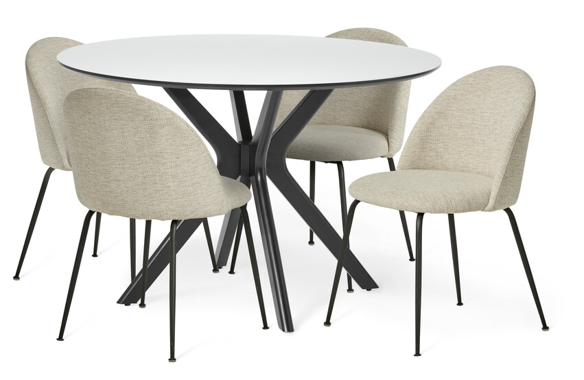 Lucas - Matgrupp med 4 stolar Kiwi - Beige
