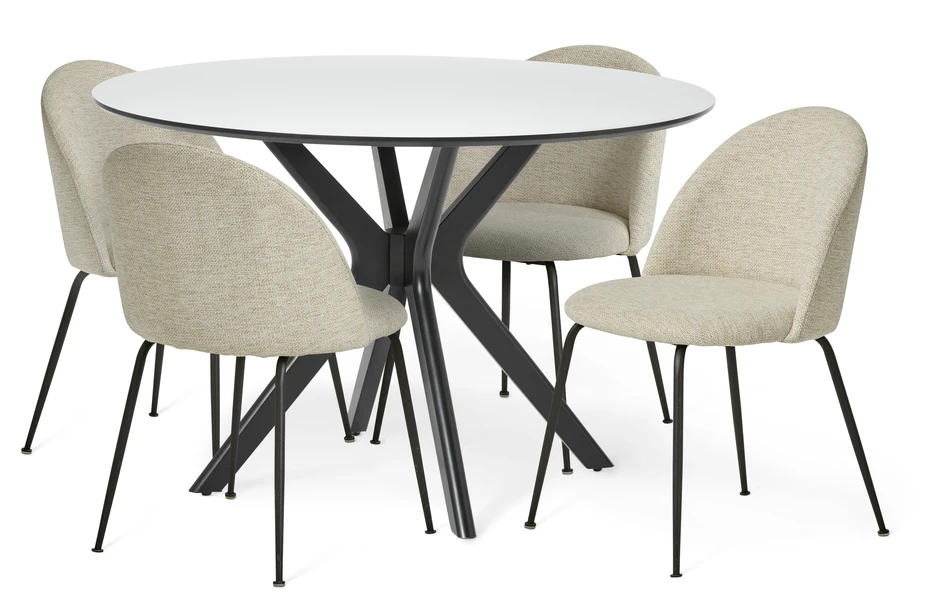 Lucas - Matgrupp med 4 stolar Kiwi - Beige