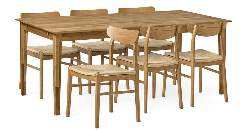 Ekerö - Matgrupp med 6 stolar Ida - Beige