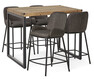 Woodenforge - Matgrupp med 4 barstolar Benjamin - Brun