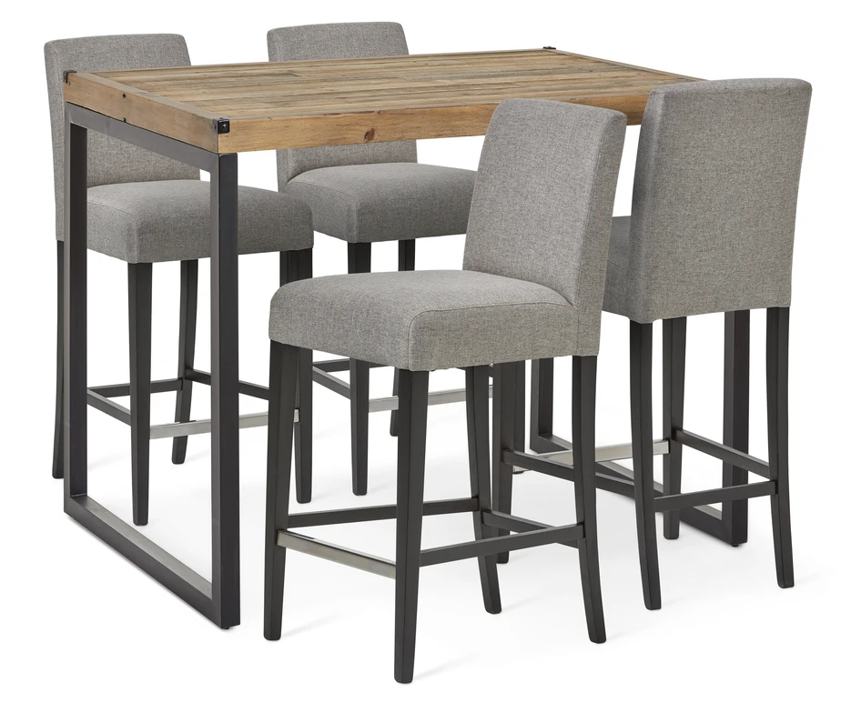 Woodenforge - Matgrupp med 4 barstolar Ekenäs - Svart