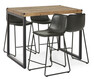 Woodenforge - Matgrupp med 4 barstolar Menton - Svart