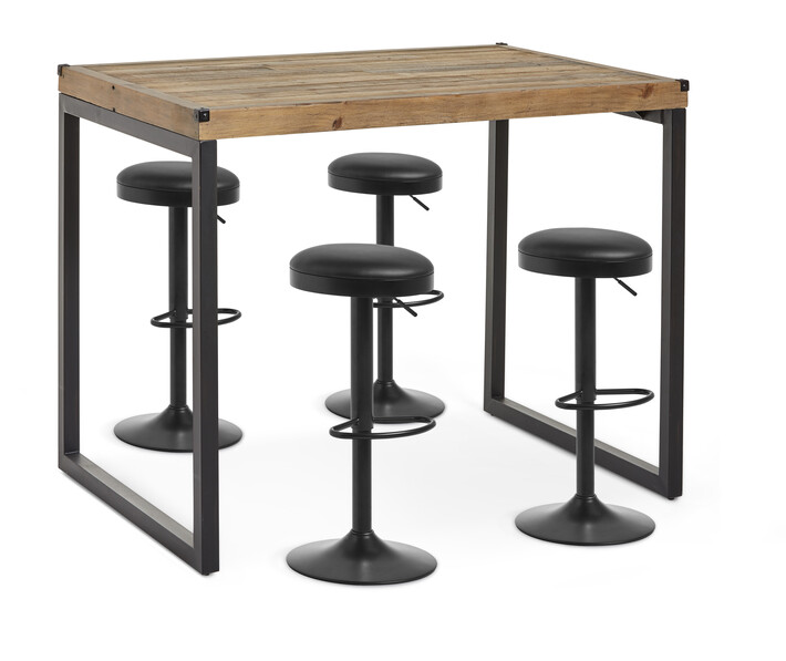 Woodenforge - Matgrupp med 4 barpallar Toby - Svart