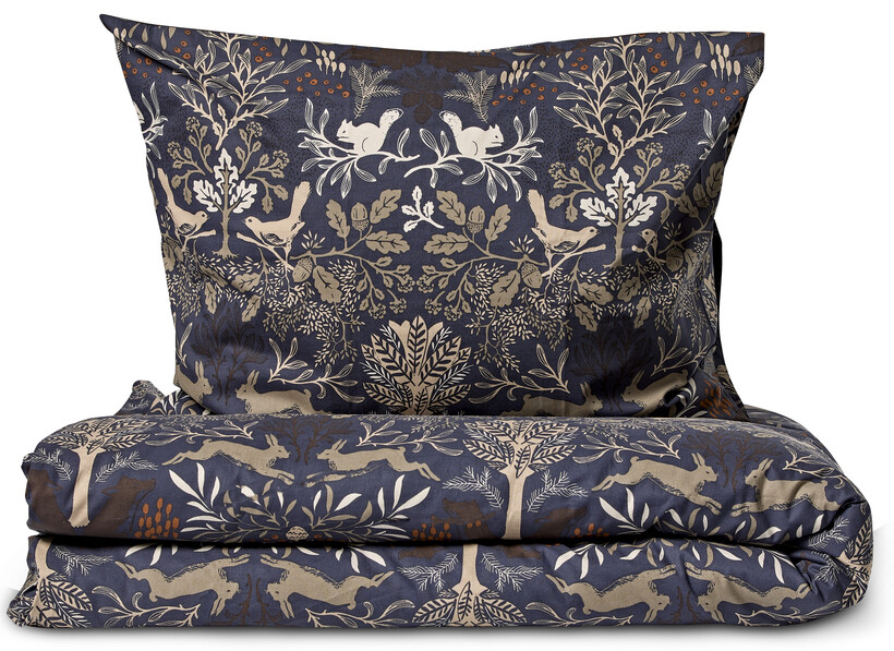 Animal Tapestry - Påslakanset i bomull - Blå
