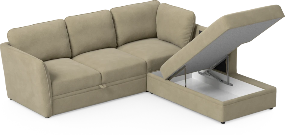 Öland - Bäddsoffa med divan höger - Beige