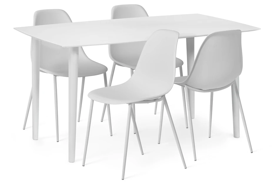 Plaine - Matgrupp med 4 stolar Tico - Vit