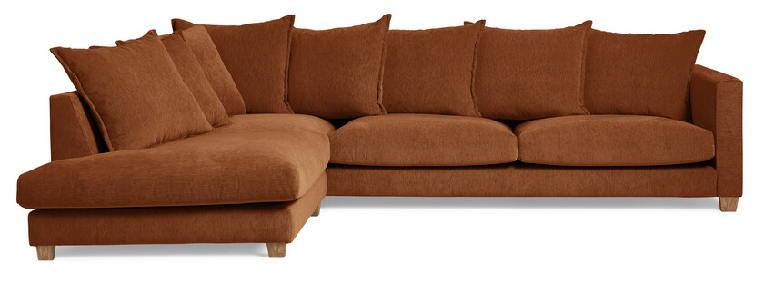 Logan - 2,5-sits soffa med divan vänster - Orange