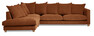 Logan - 2,5-sits soffa med divan vänster - Orange